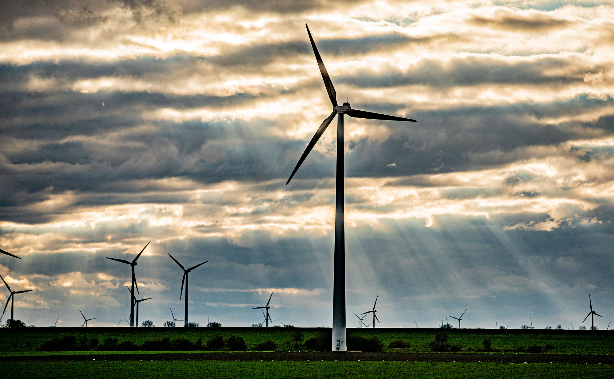 Windmolens metc strijklicht