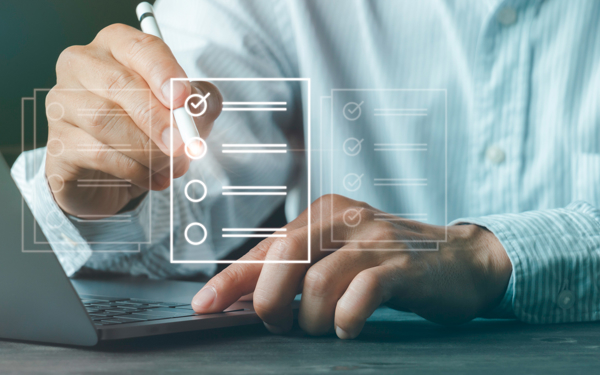 Vinkje zetten op een  scherm