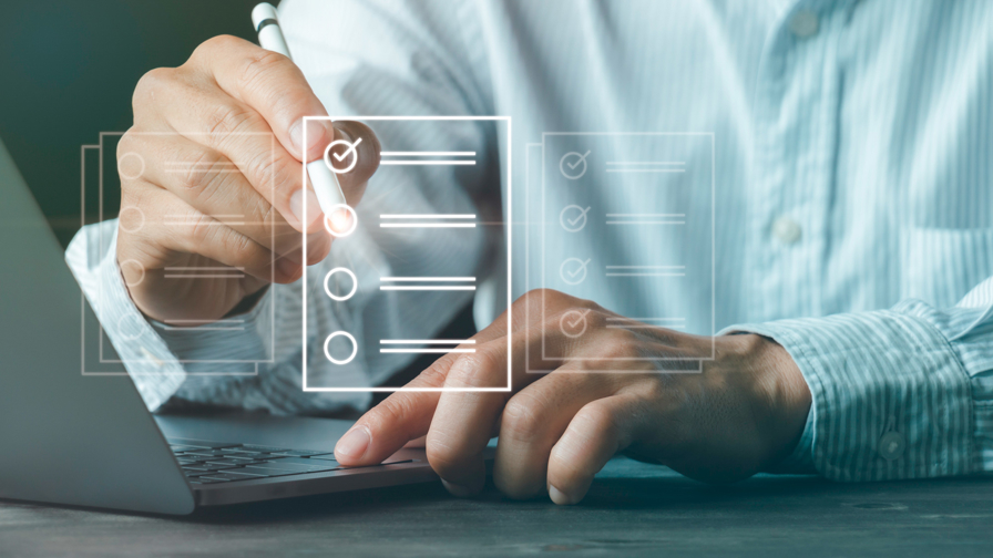 Vinkje zetten op een  scherm