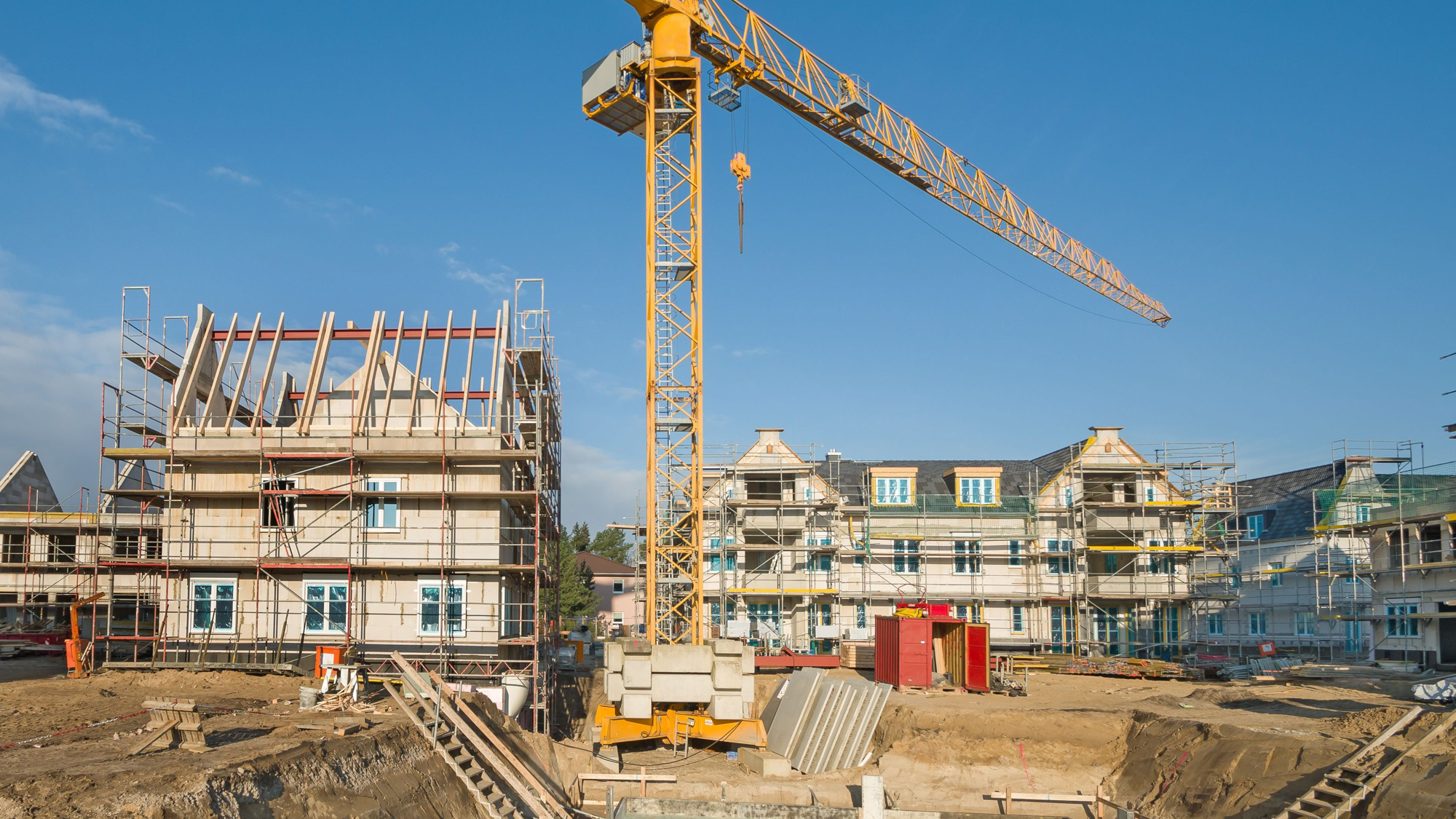 Een nieuwbouwwijk in aanbouw.