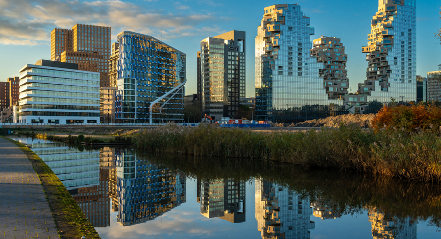 De horizon van de Zuid-As in Amsterdam