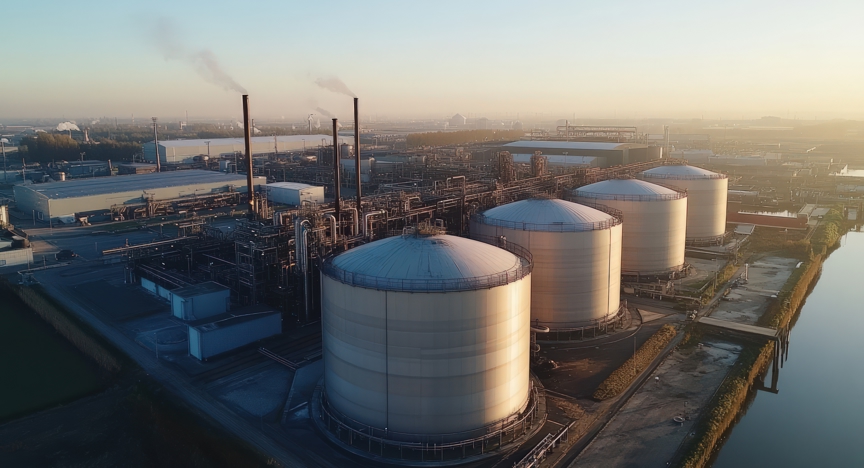 Vecteezy Industrial Complex At Dawn 70067142
