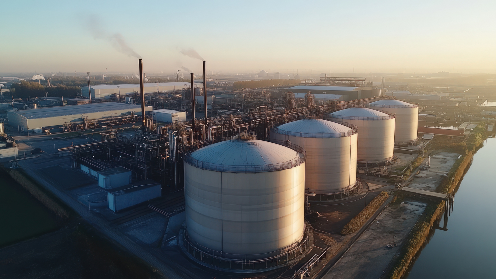 Vecteezy Industrial Complex At Dawn 70067142