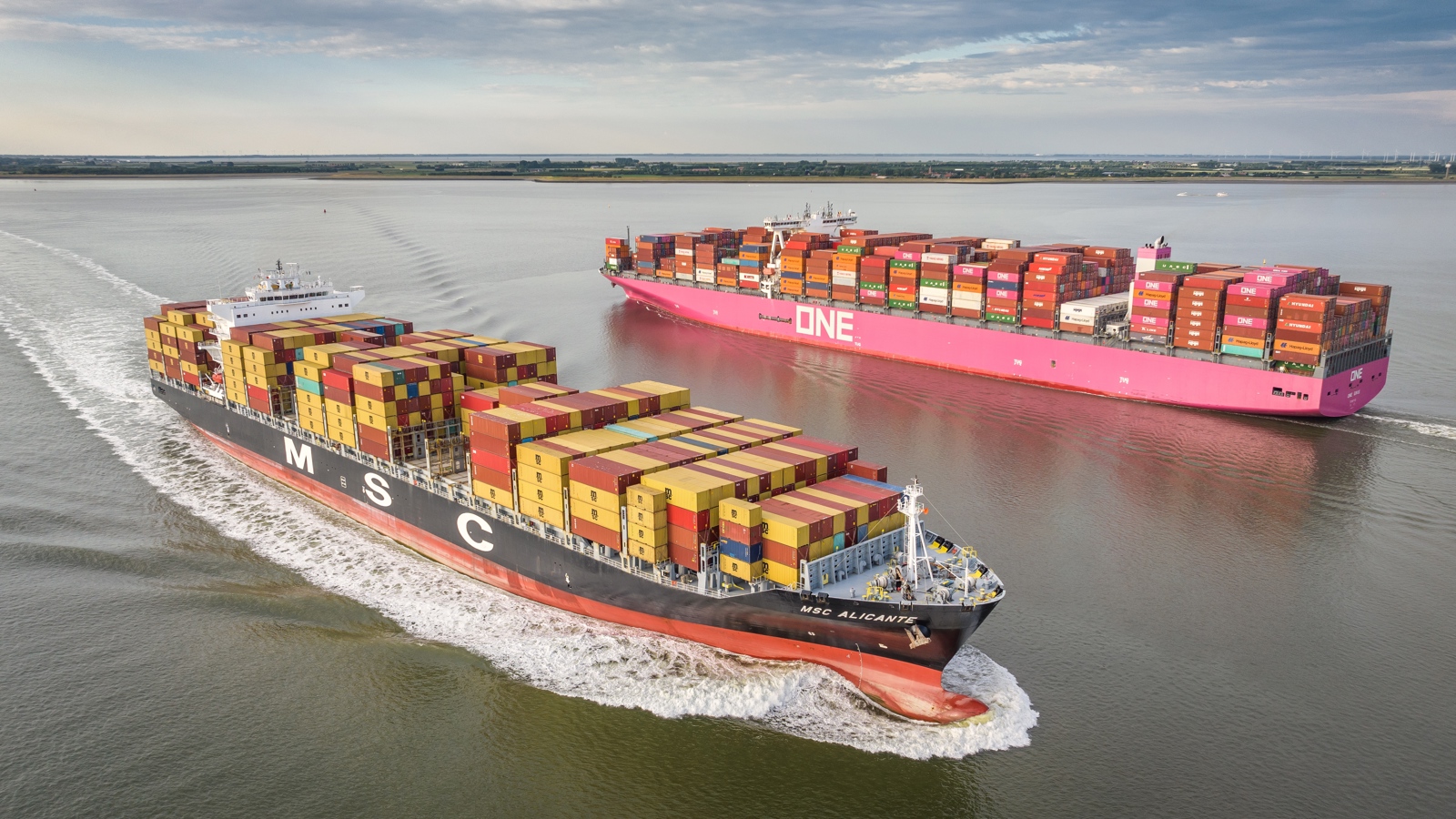 Containerschip internationaal handel lopende rekening