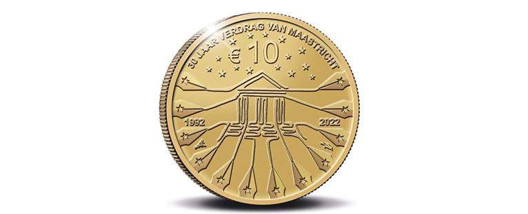 Verdrag van Maastricht Tientje 2022 Goud Proof