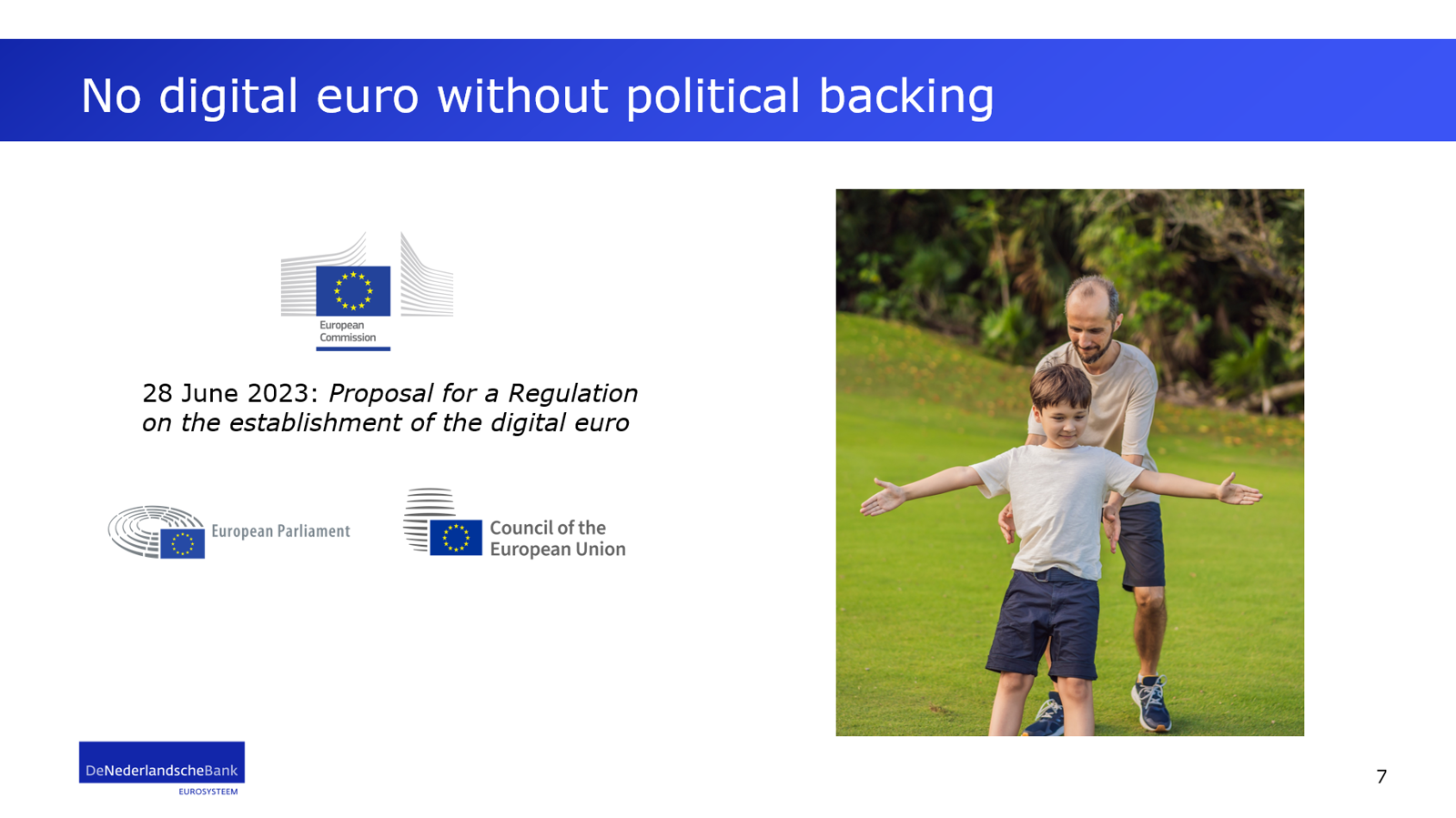 Slide: No digital euro without political backing