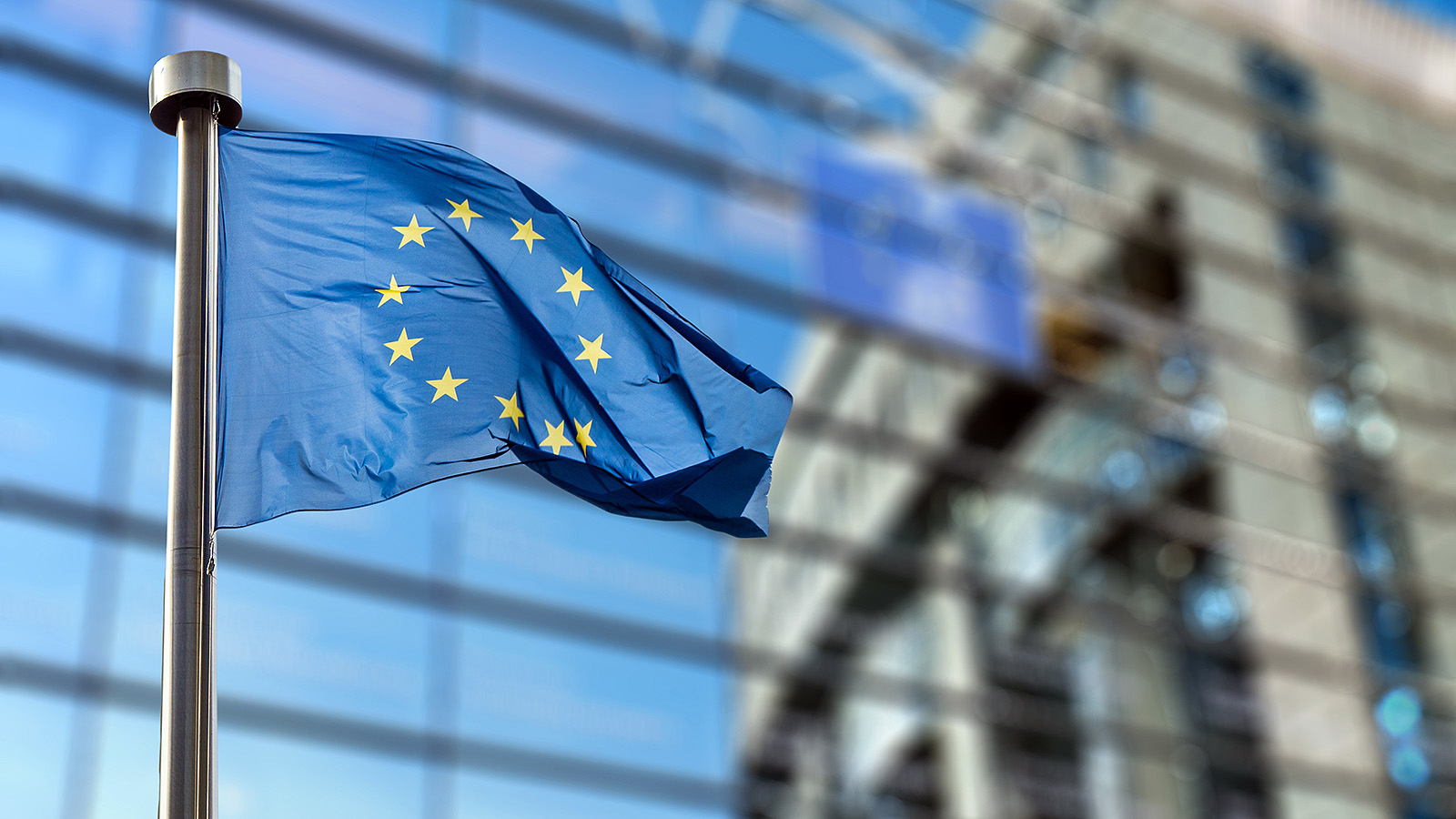 Wapperende Europese vlag
