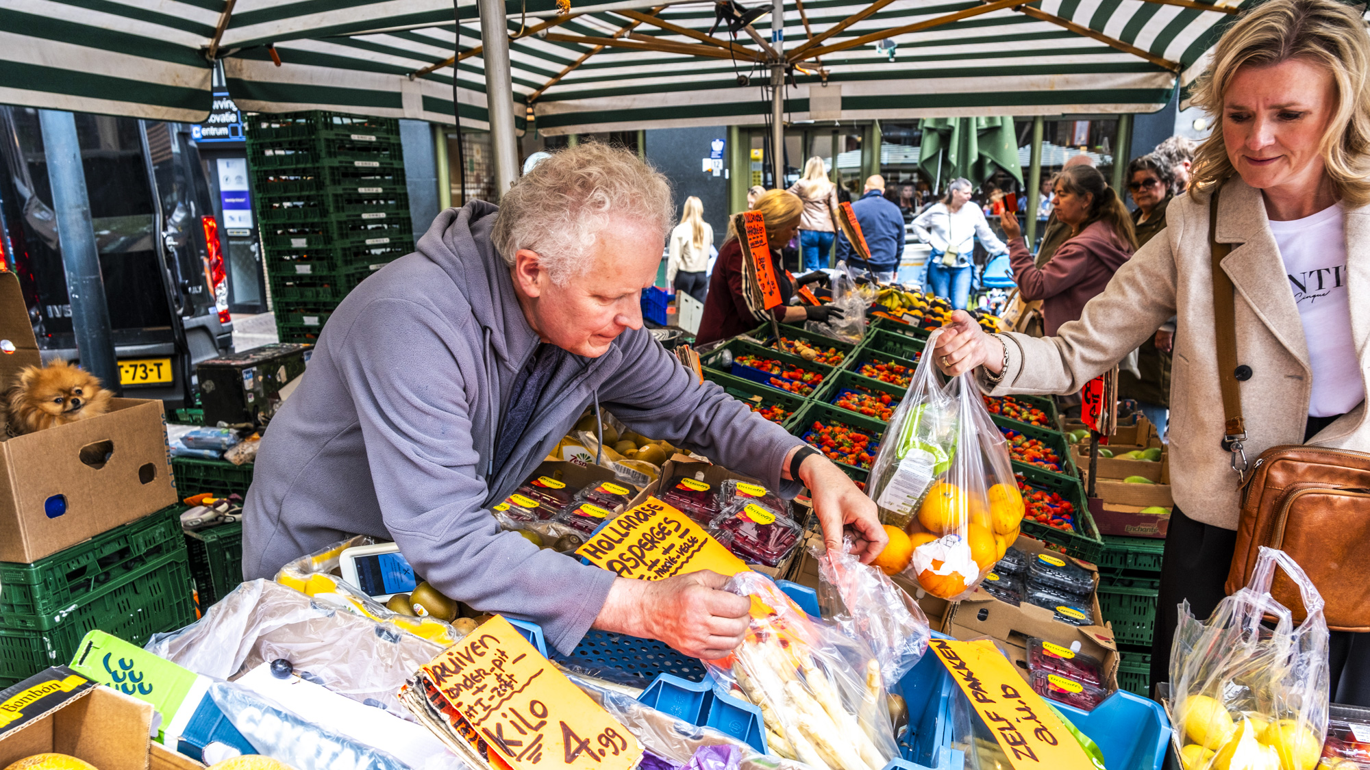 Drukte op zaterdagmarkt in Zwolle