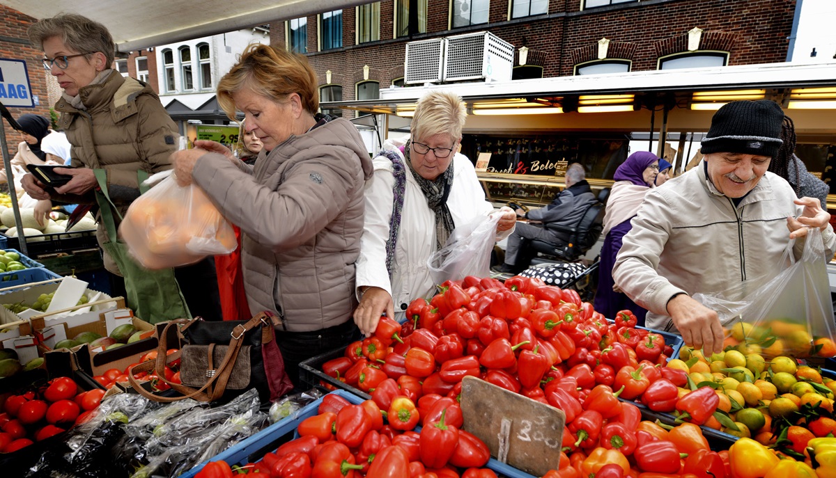 Groentekraam op de markt