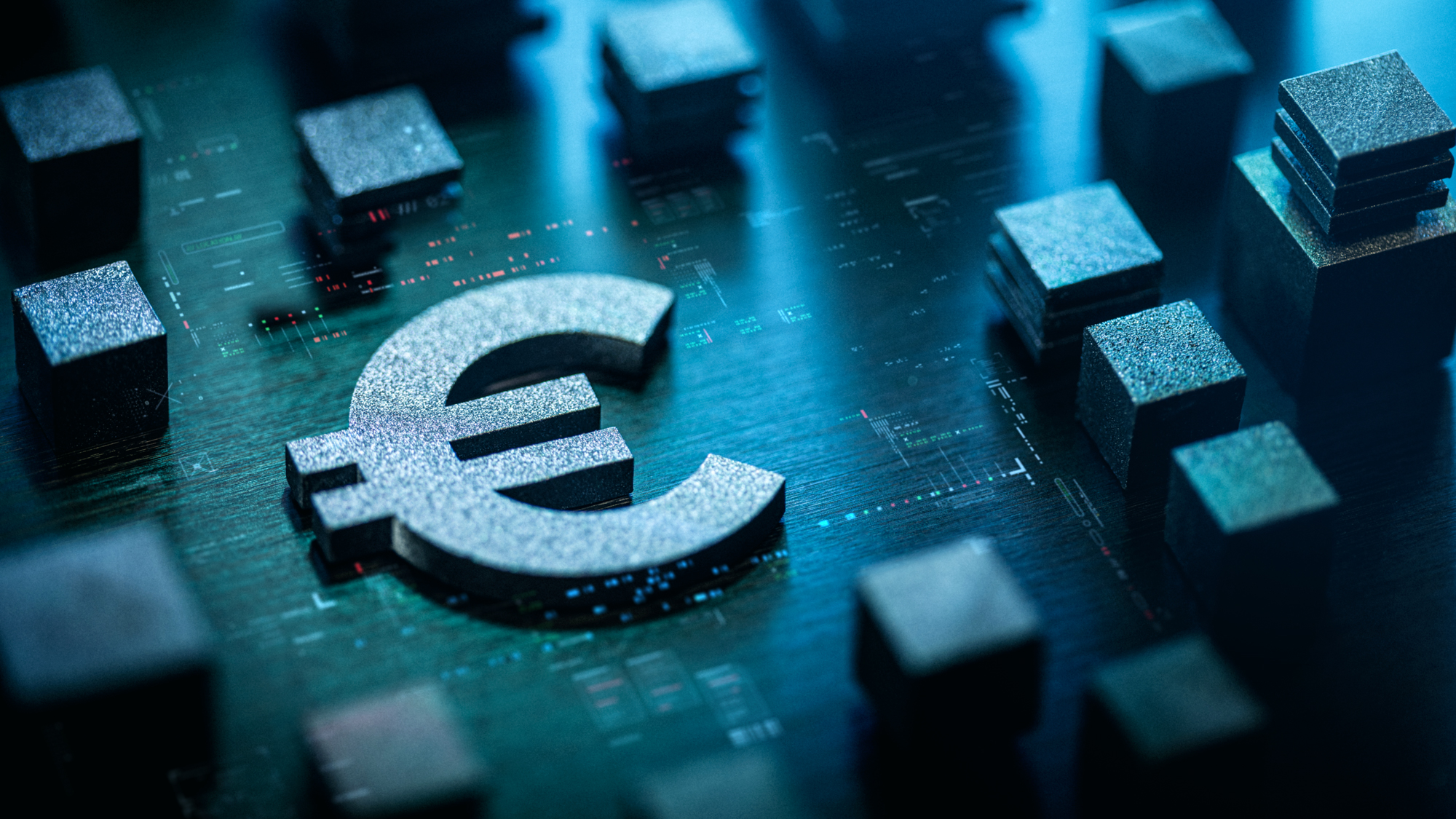 Grafisch beeld digitale euro