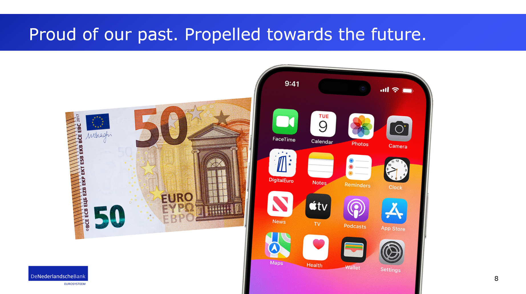Slide: Proud of our past. Propelled towards the future