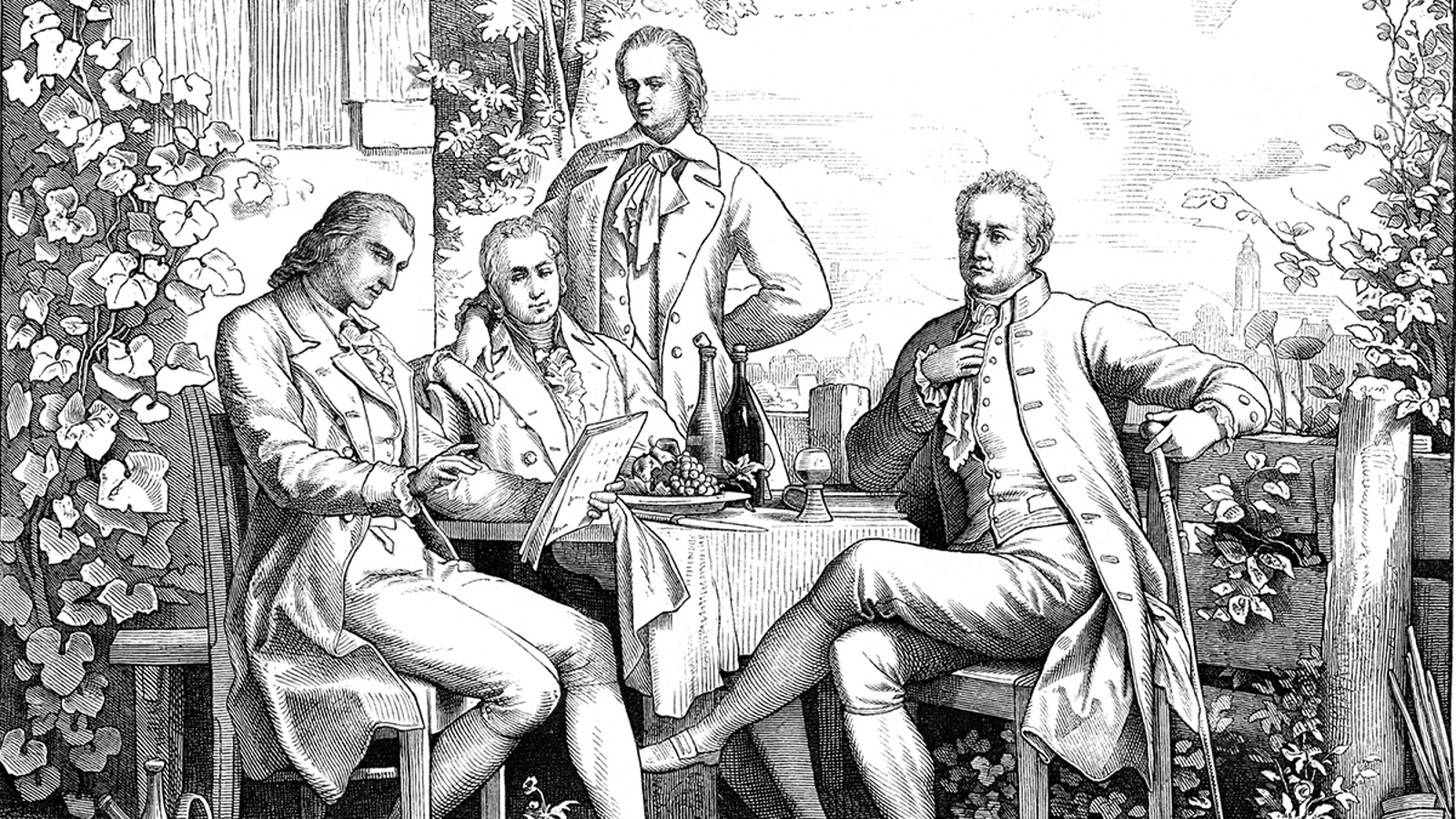 Wilhelm and Alexander von Humboldt, Friedrich von Schiller and Johan Wolfgang von Goethe Wilhelm and Alexander von Humboldt, Friedrich von Schiller and Johan Wolfgang von Goethe