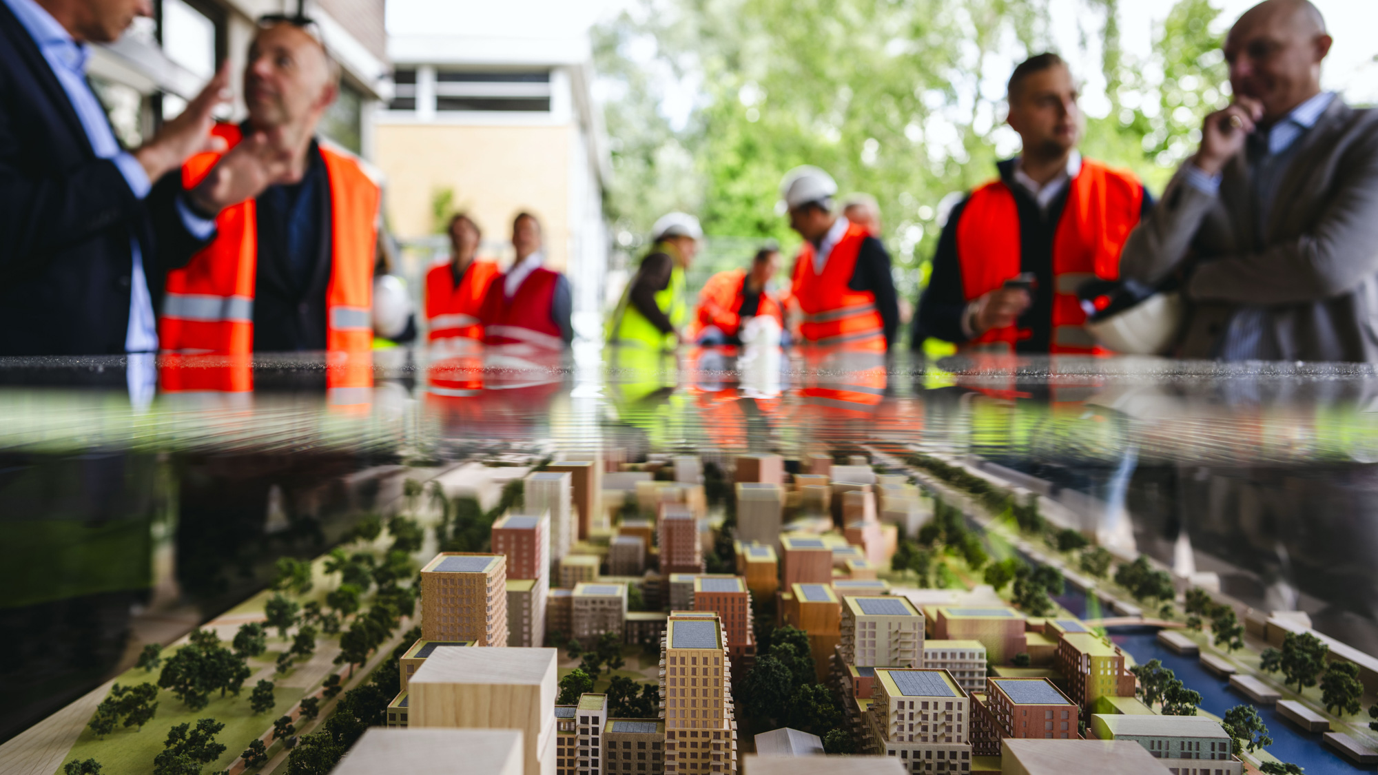 Maquette van de nieuwbouwwijk Merwede in Utrecht