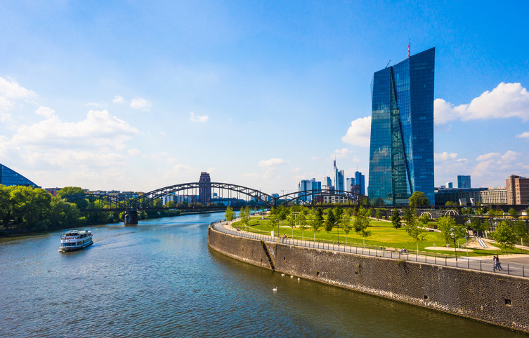 De ECB in Frankfurt aan het water